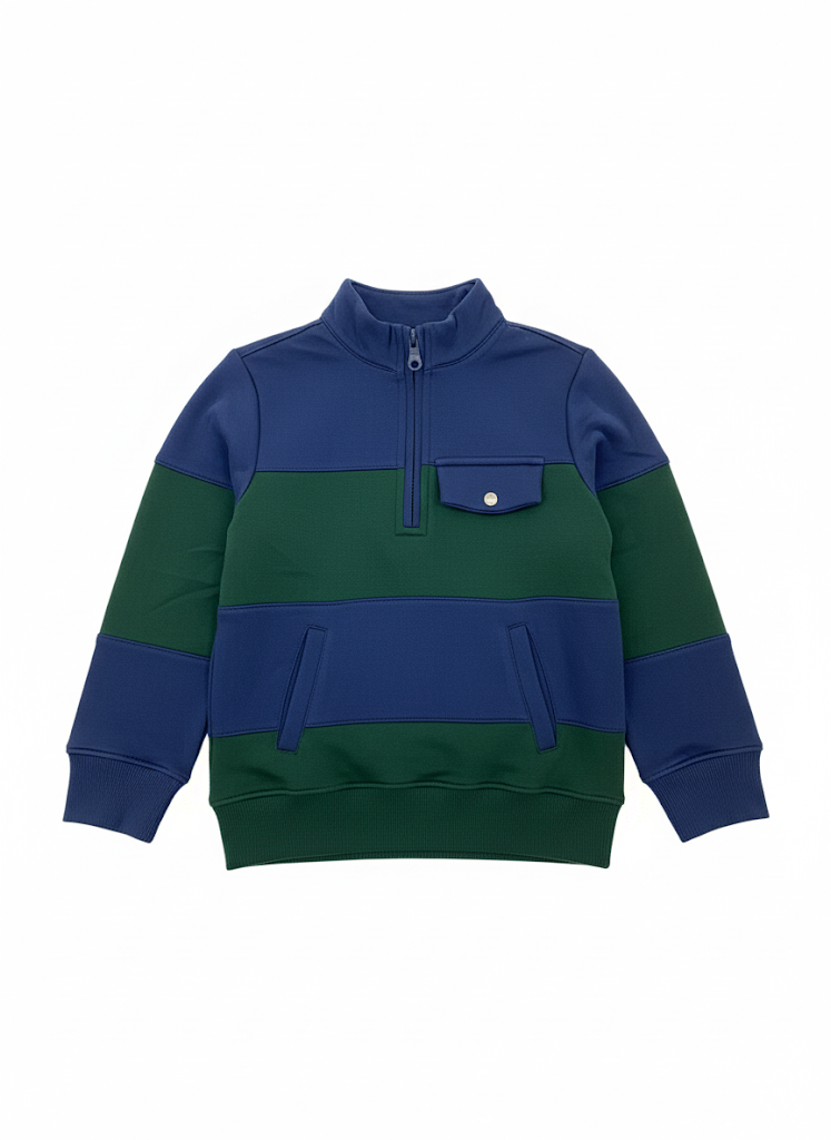 Coolybri Boy's Quarter Zip Rugby Pullover