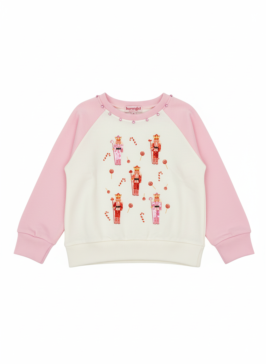 Haven Girl Holiday Girls Nutcracker Candy Sweatshirt