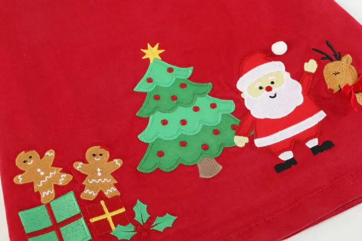 Lil Cactus Santa Corduroy Applique Bow Dress