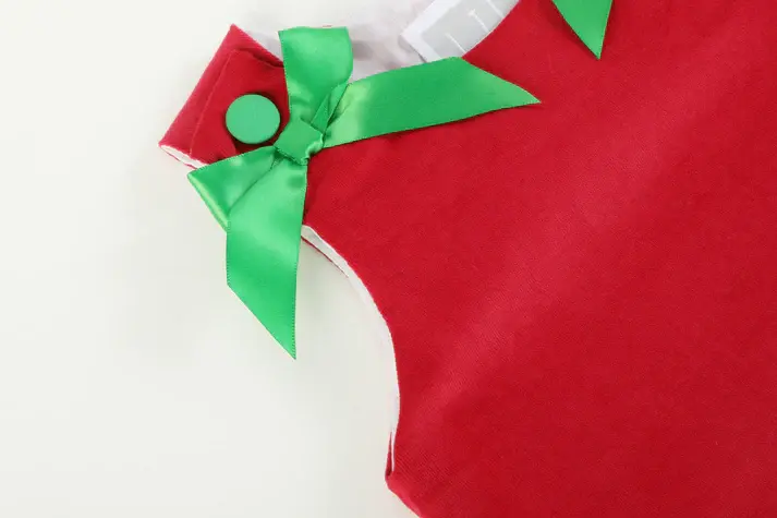 Lil Cactus Santa Corduroy Applique Bow Dress