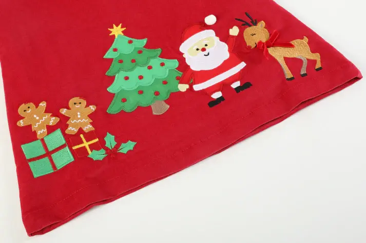 Lil Cactus Santa Corduroy Applique Bow Dress