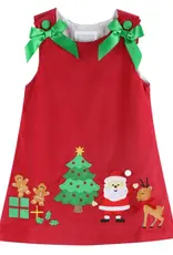 Lil Cactus Santa Corduroy Applique Bow Dress