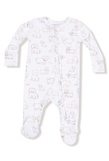 Angel Dear Baby Boy Bamboo 2-Way Zip Footed PJ