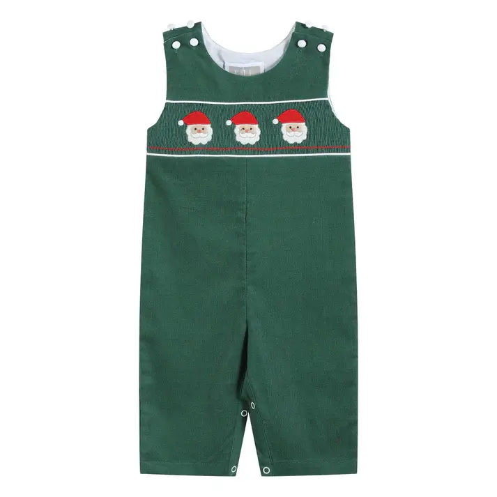 Lil Cactus Boys' Santa Smocked Overalls