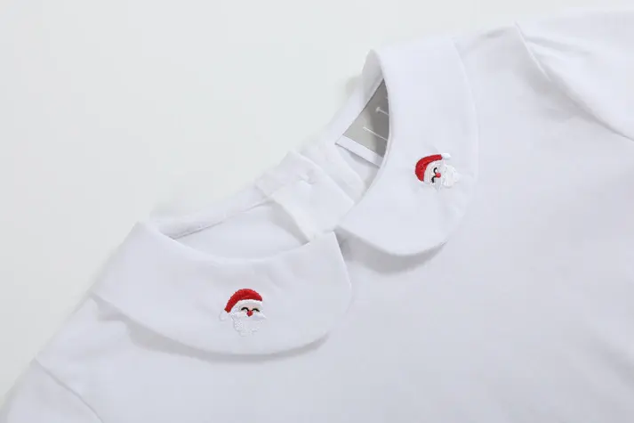 Lil Cactus Cotton  Santa Appliqued Collard Shirt