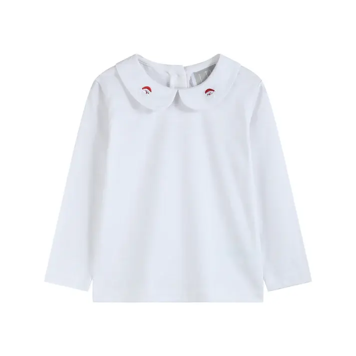 Lil Cactus Cotton  Santa Appliqued Collard Shirt