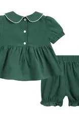 Lil Cactus Velvet Santa Smocked Dress & Bloomer