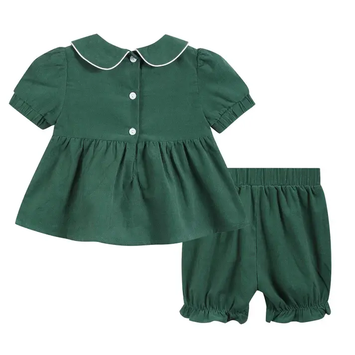 Lil Cactus Velvet Santa Smocked Dress & Bloomer