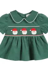 Lil Cactus Velvet Santa Smocked Dress & Bloomer