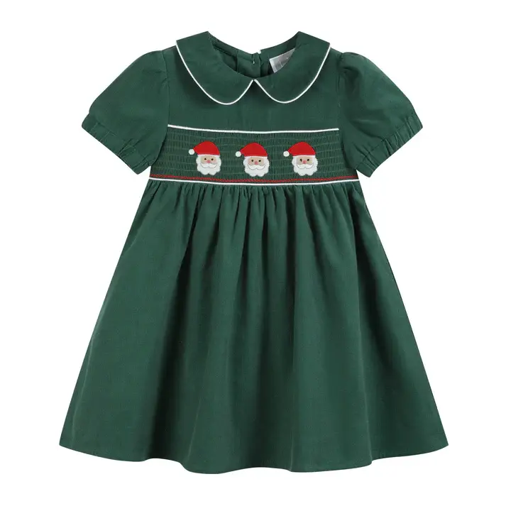 Lil Cactus Corduroy Santa Smocked Dress