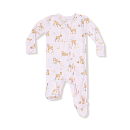 Angel Dear Baby Girl Bamboo Ruffled Footie Pj