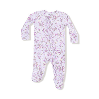 Angel Dear Baby Girl Bamboo Ruffled Footie Pj