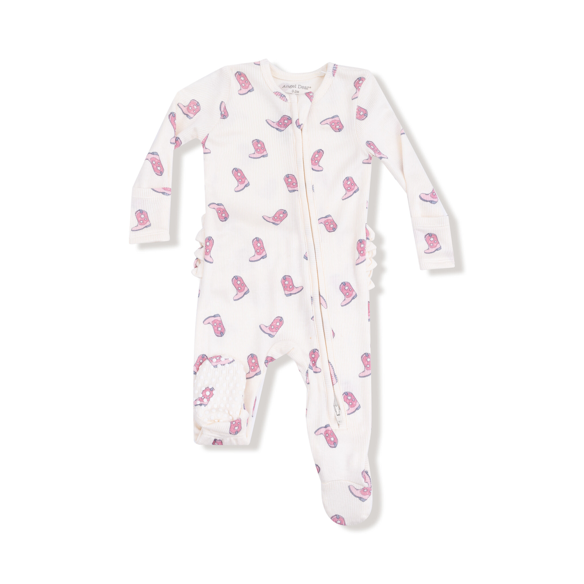 Angel Dear Baby Girl Bamboo Ruffled Footie Pj