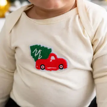 Sweet Wink Baby Christmas Truck Patch Bodysuit