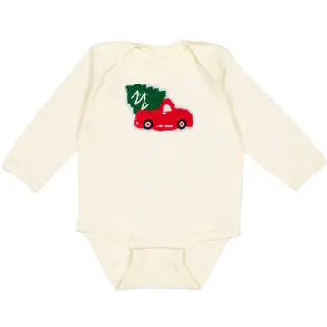 Sweet Wink Baby Christmas Truck Patch Bodysuit