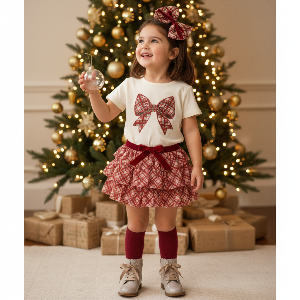 Sweet Wink Christmas Plaid S/S T-Shirt