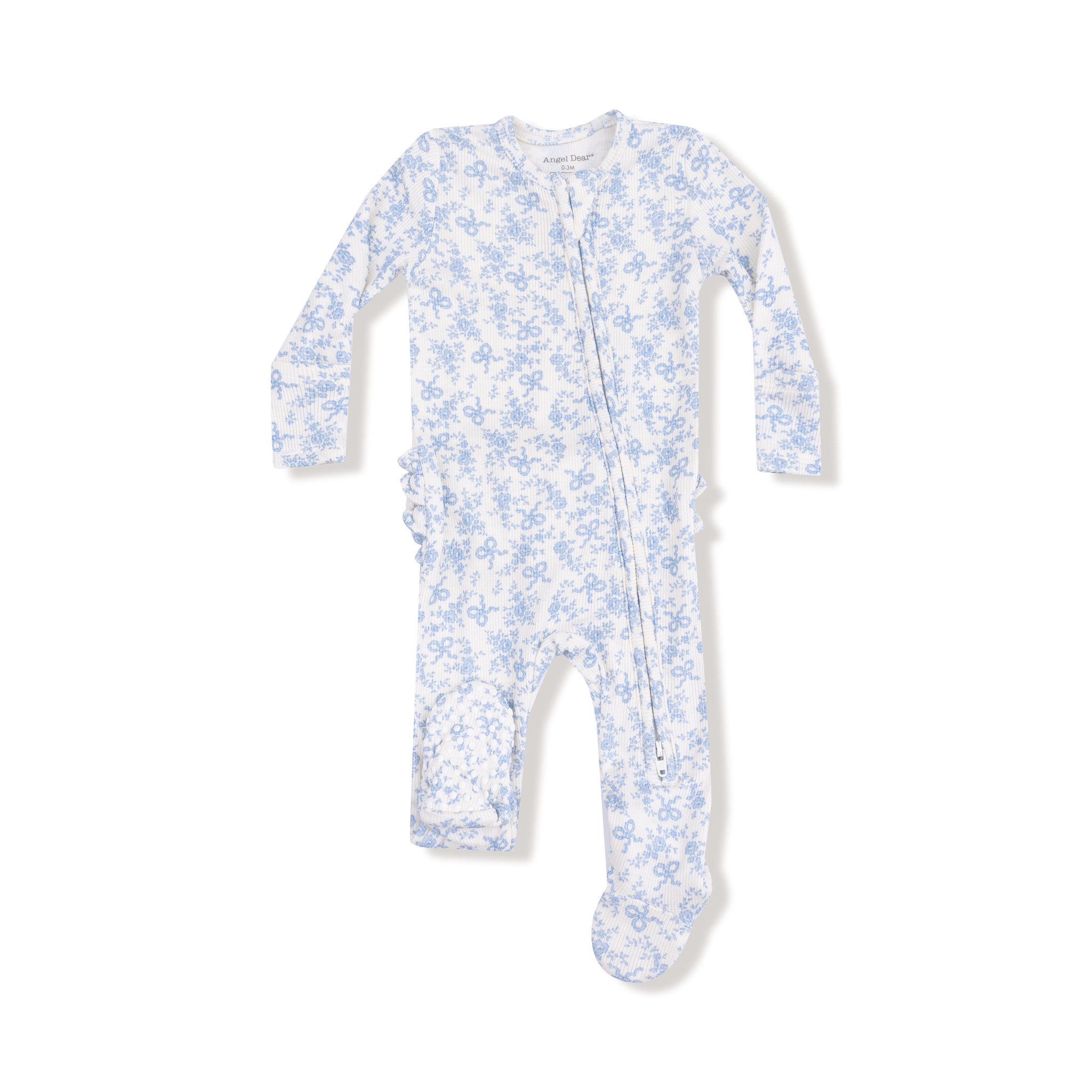 Angel Dear Baby Girl Bamboo Ruffled Footie Pj