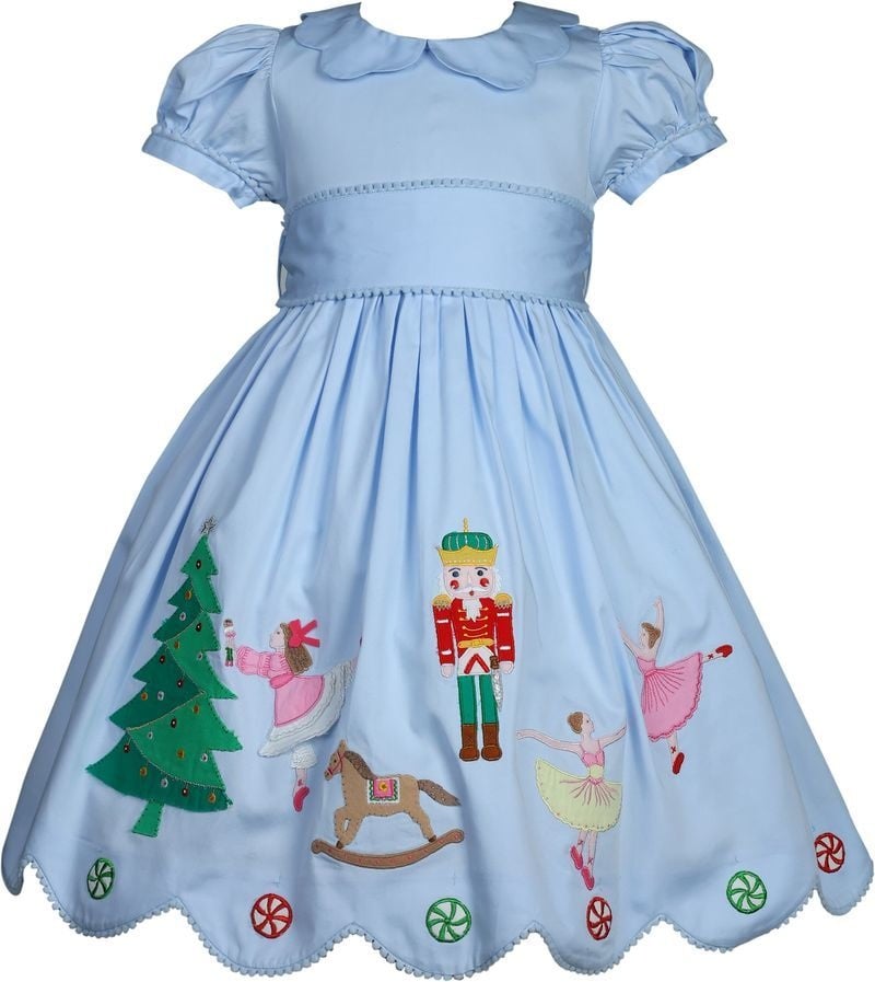 Cotton Kids Nutcracker S/S Appliqued Dress
