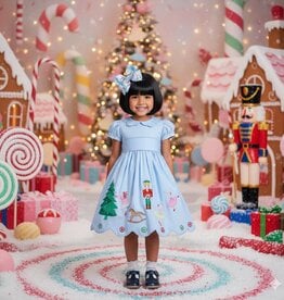 Cotton Kids Nutcracker S/S Appliqued Dress