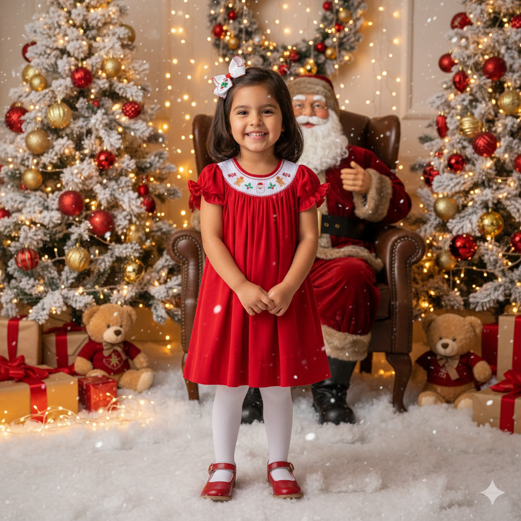 Lil Cactus Santa & Gingerbread Men Christmas Dress