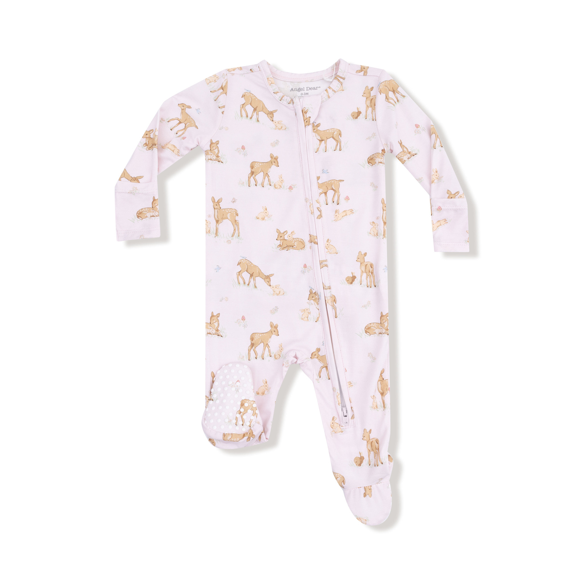 Angel Dear Baby Girl Bamboo Ruffled Footie Pj