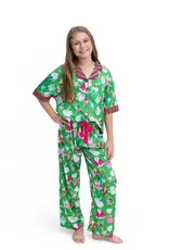 Sunshine Society Holiday Baubles Silky S/S Pant Set