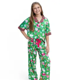 Sunshine Society Holiday Baubles Silky S/S Pant Set