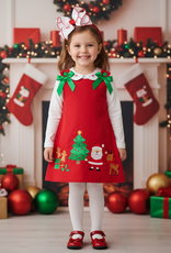 Lil Cactus Santa Corduroy Applique Bow Dress