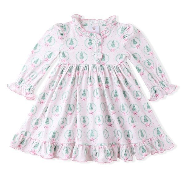 Swoon Baby Clothing Holiday Christmas Tree Wreath PJ Gown