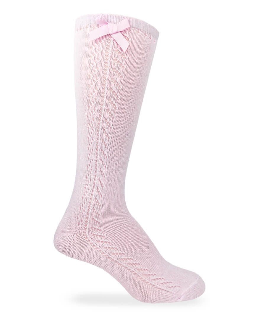Pointelle Bow Knee Socks