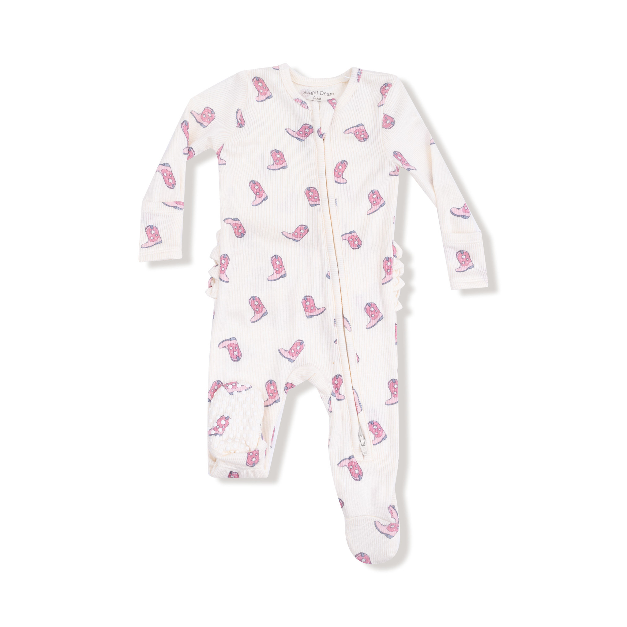 Angel Dear Baby Girl Bamboo Ruffled Footie Pj