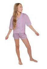 Sunshine Society Junior Girls 2 pc Short Silky Pj Set