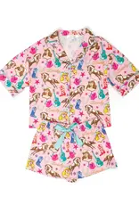 Sunshine Society Junior Girls 2 pc Short Silky Pj Set
