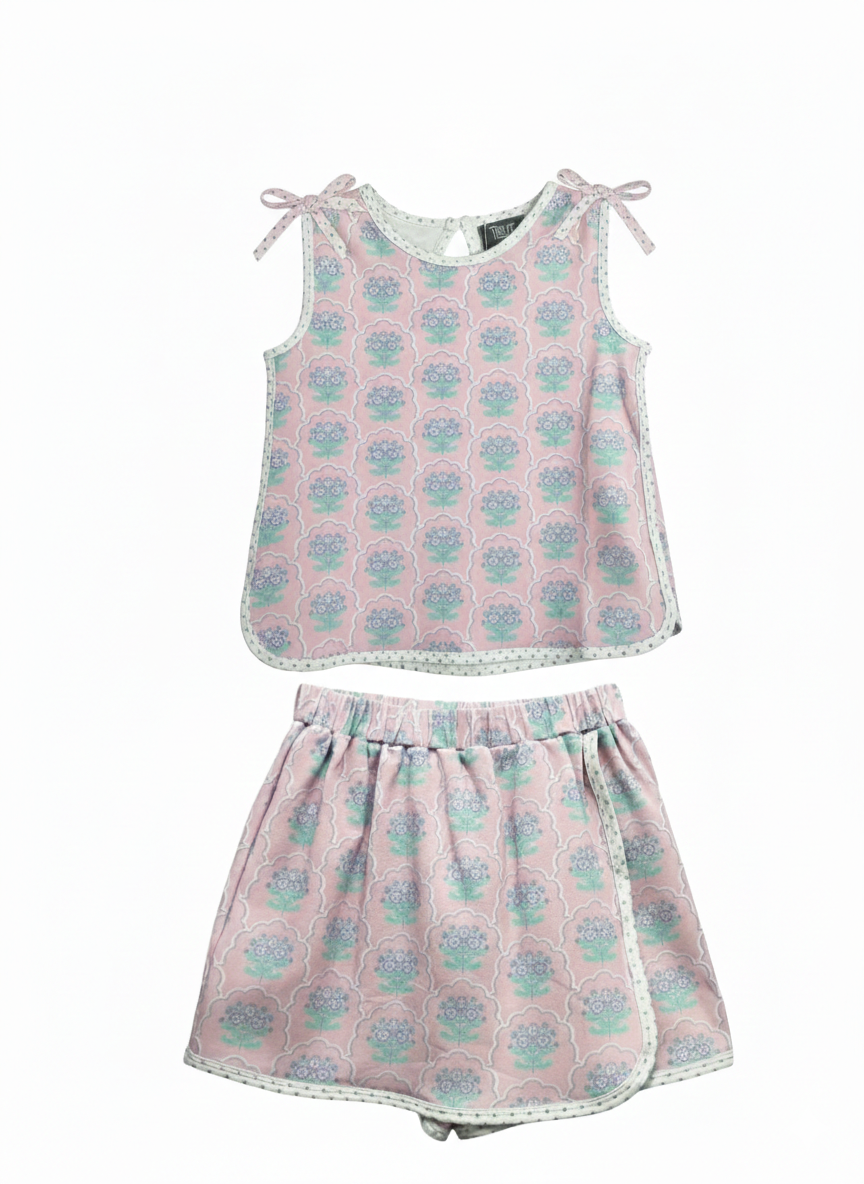 True Girls Pink/Purple Floral Tie 2pc Set