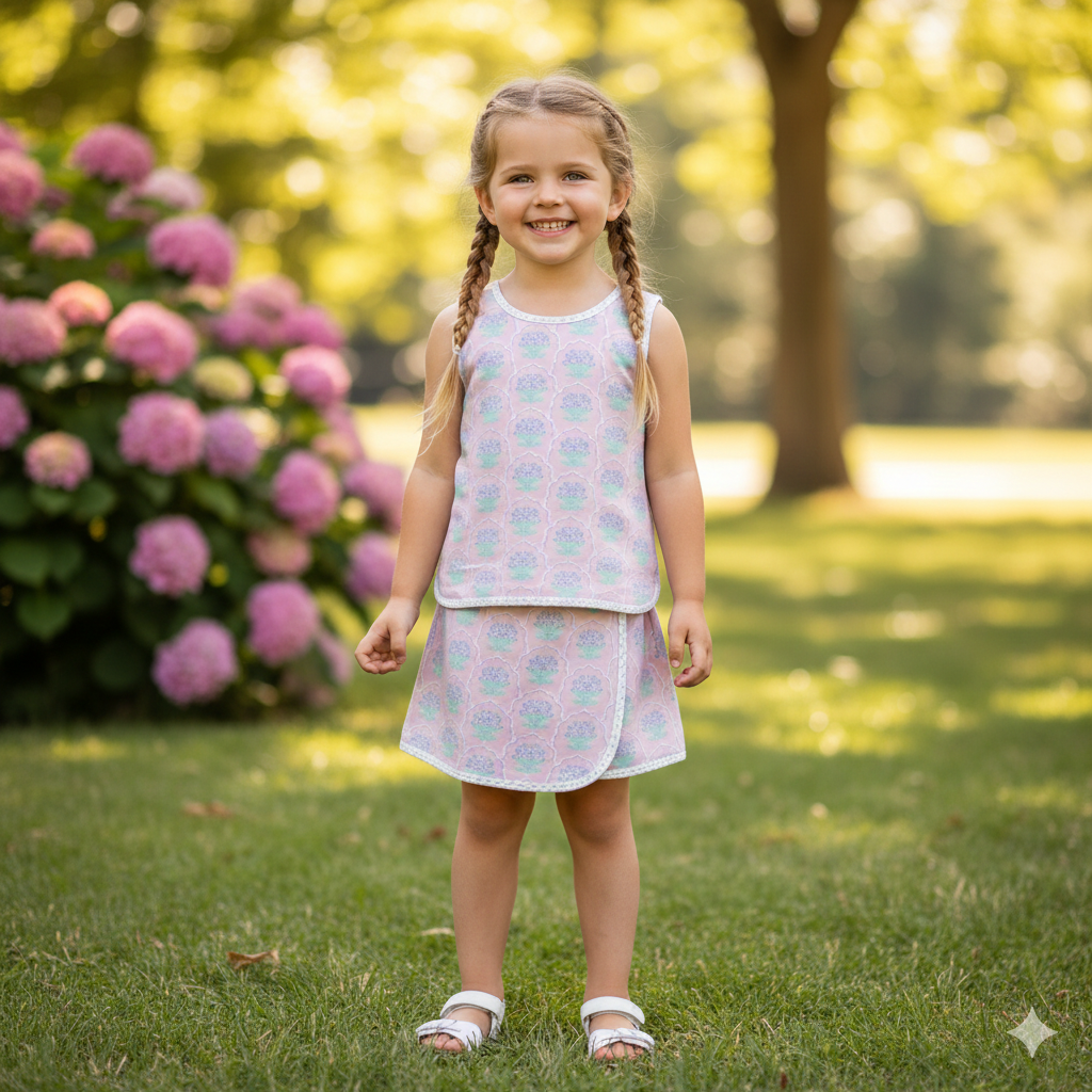 True Girls Pink/Purple Floral Tie 2pc Set