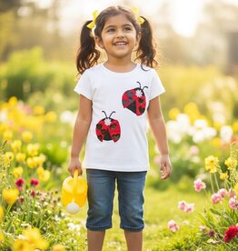 Joyous & Free Girl S/S  Appliques Ladybug T-Shirt