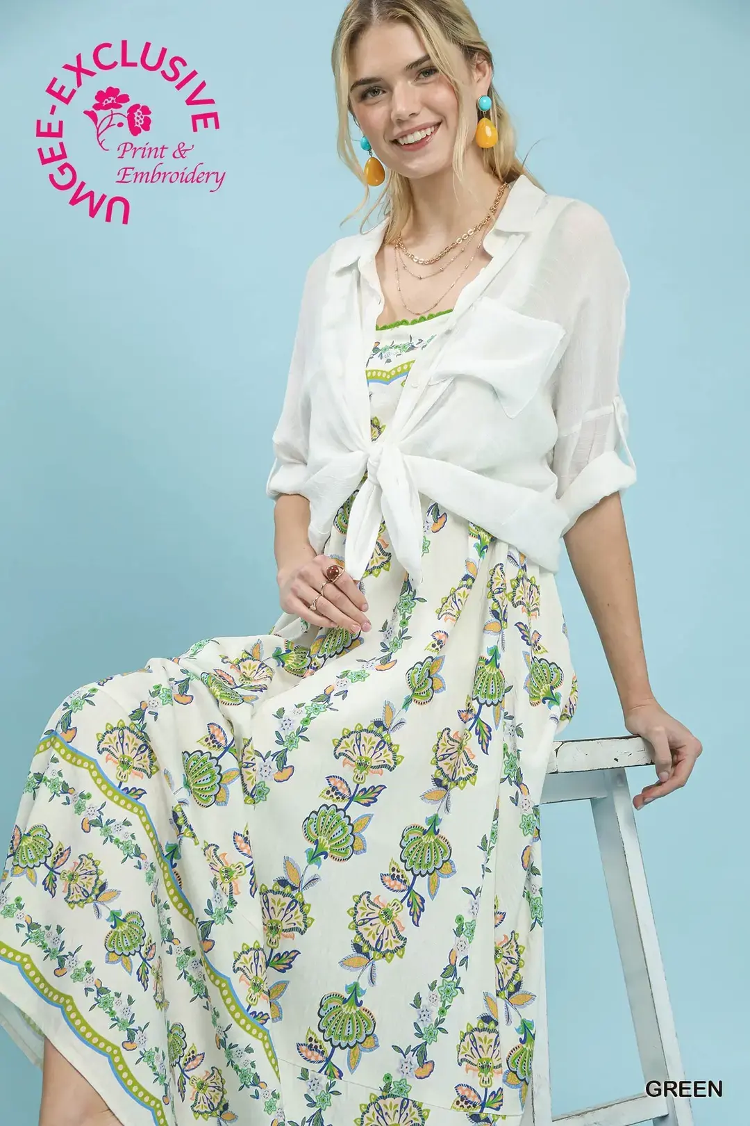 Umgee Floral Tiered Maxi Dress