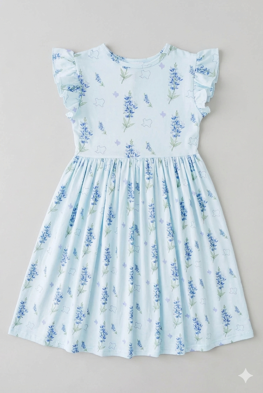 Mila & Rose Blue Bonnet Twirl Dress