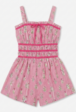 Umgee Smocked Floral Stripe Romper