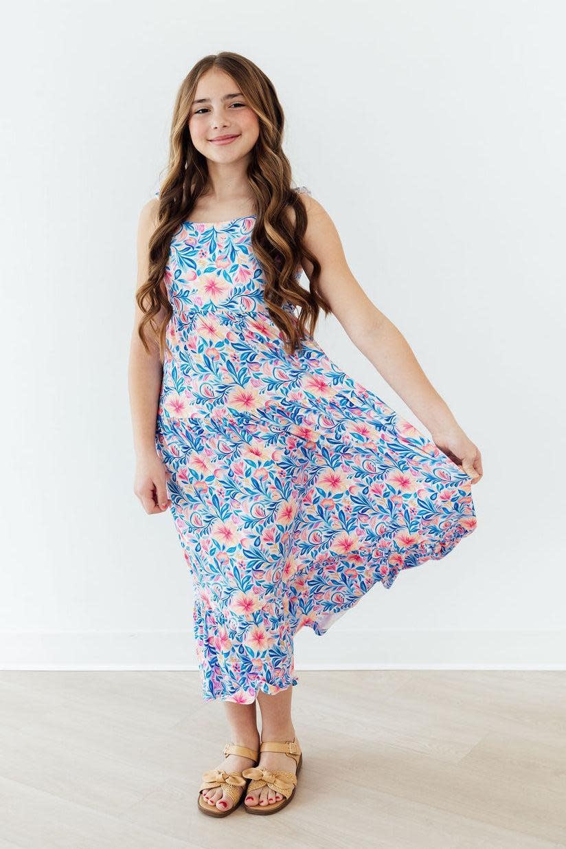 Mila & Rose Watercolor Floral Tiered Maxi Dress
