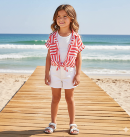 Mayoral Girl Tie Front S/S Blouse w/Tank