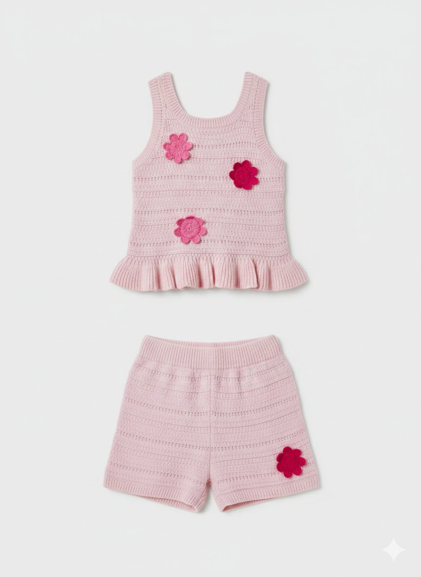 Design History Crocheted Top & Short Set