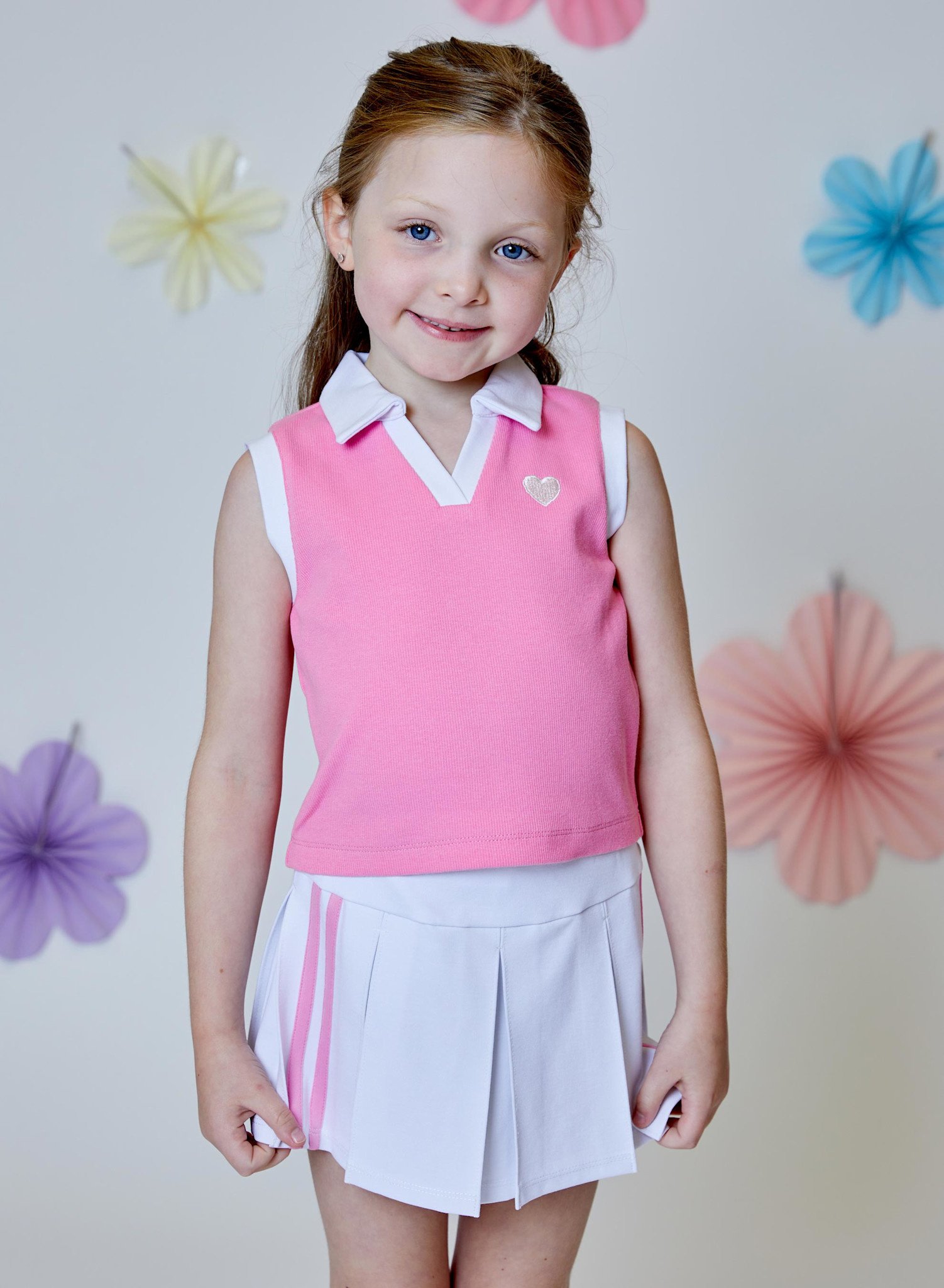 Design History Girl Collared Sleeveless Top