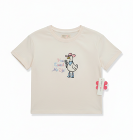 Paper Flower Junior Girl Embroidery Crop T-Shirt