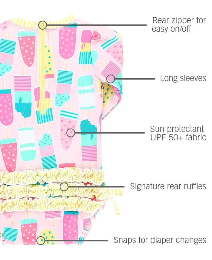 Ruffled Butts Baby & Toddler 1 pc Rash Guard Swimsuit