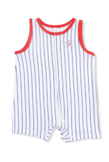 Angel Dear Baseball Stripe Sleeveless Shortie Romper