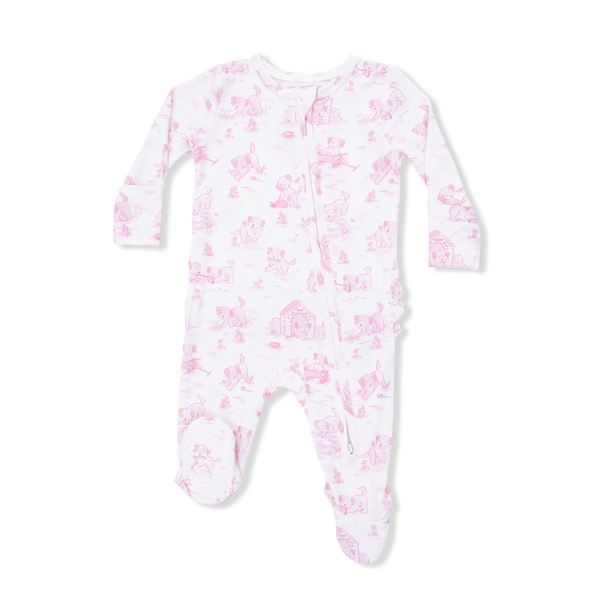 Angel Dear Baby Girl, Bamboo 2-Way Zipper Footie
