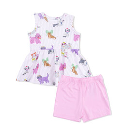 Angel Dear Peplum Tank Top & Bike Short Set