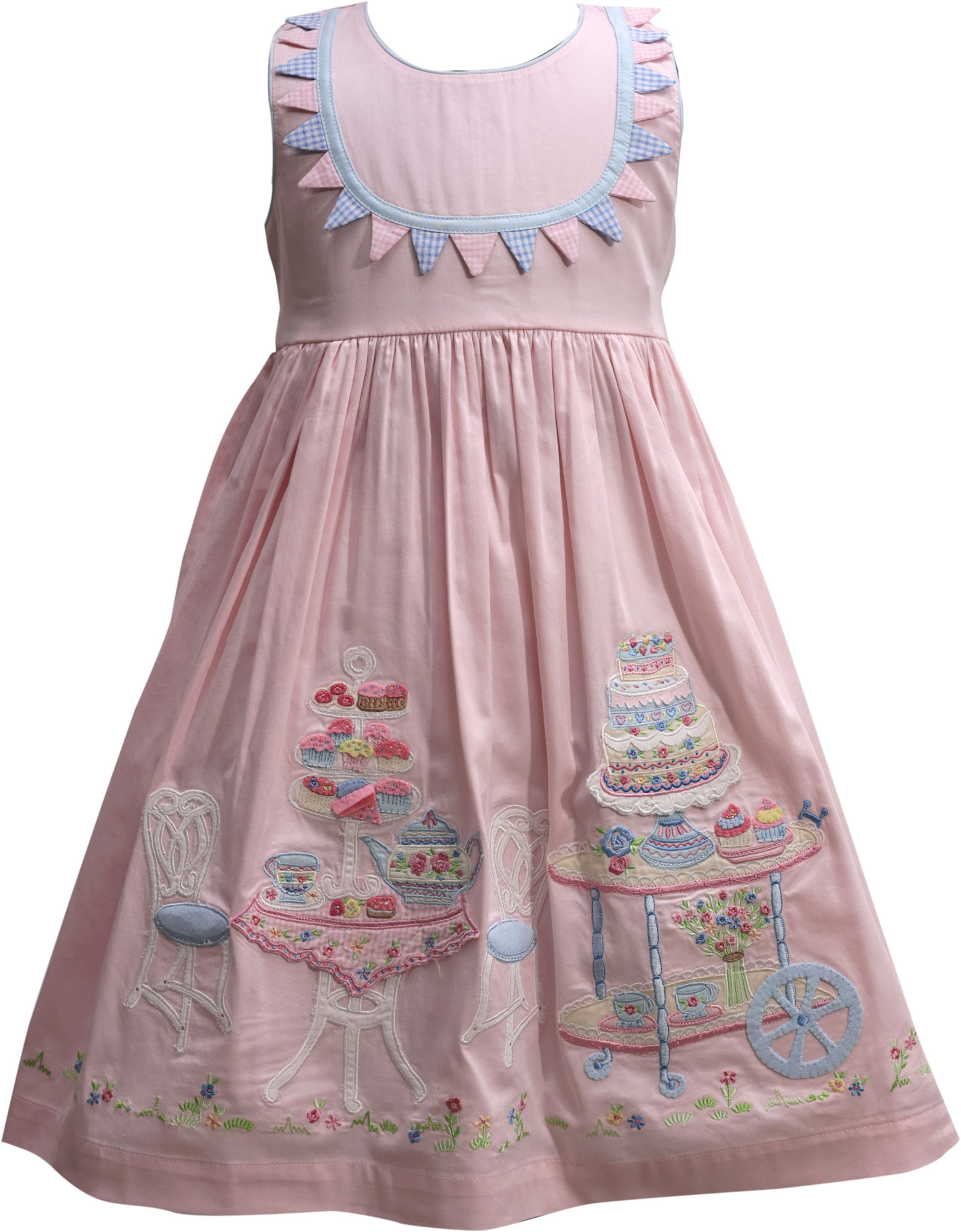 Cotton Kids Appliques and Embroidery Tea Party Dress