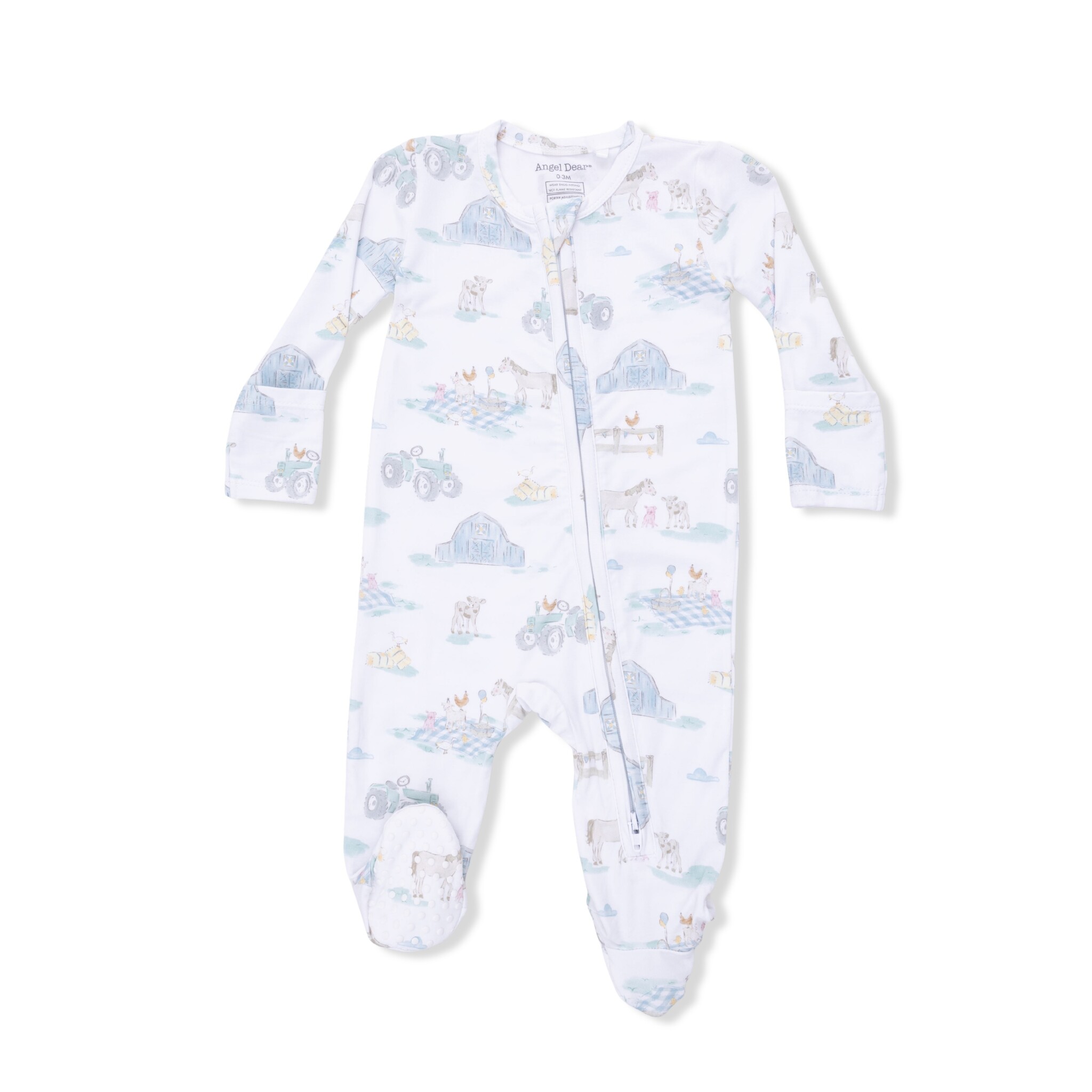 Angel Dear Baby Boy 2 Way Zipper Bamboo Footie